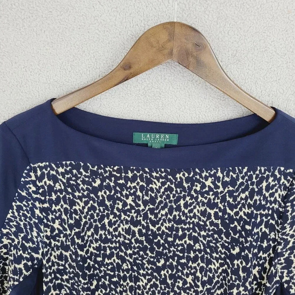 Lauren Ralph Lauren Womens Sheath Midi Dress  Abstract Print Size 12  11CT - Picture 6 of 9